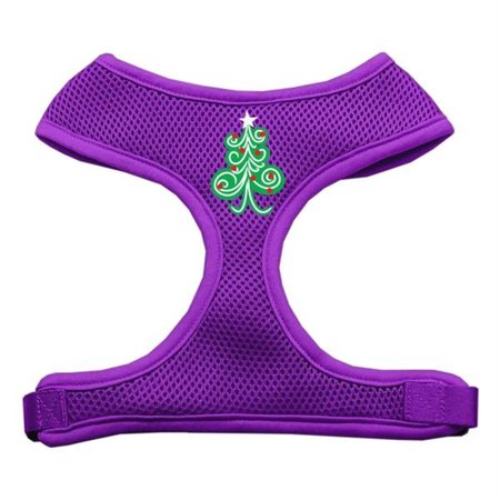 UNCONDITIONAL LOVE Swirly Christmas Tree Screen Print Soft Mesh Harness Purple Medium UN920690